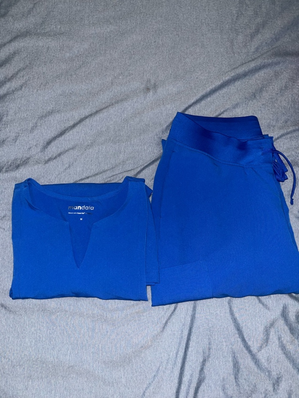 Mandala Royal Blue Scrub Top and Pants Set